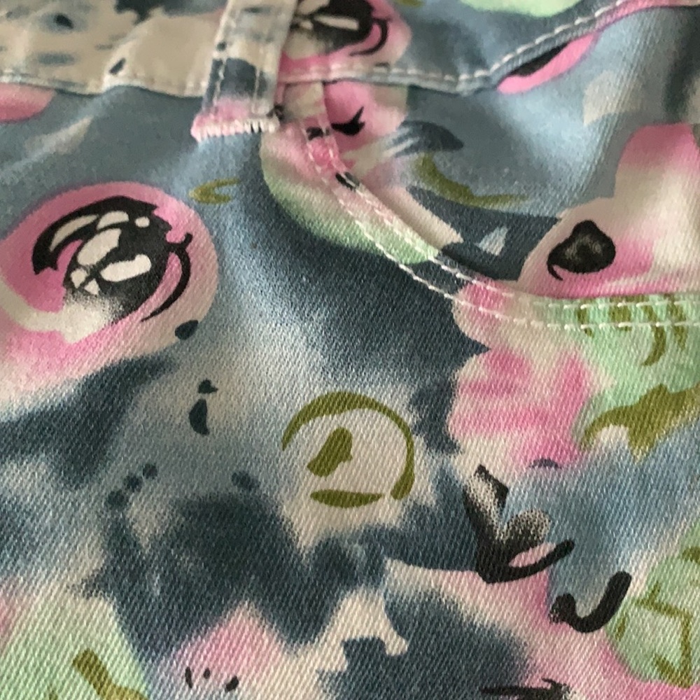 Boom Boom Blue Pink Floral Print Skinny Jeans - Picture 6 of 9